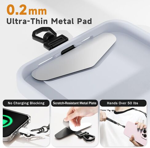 2-Pack Cell Phone Lanyard, Adjustable Crossbody Strap & Wrist Strap, 2 Metal Tabs, Anti Phone Theft Strap in Saudi Arabia