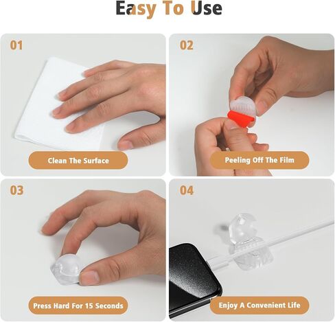 Cord Holder Organizer 6 Pack, [1-Handed-Operation] Magnetic Cable Clips, Phone Cord Clips Holder with 2 Extra Reusable Strong Adhesive for Nightstand Desk Car Workspace Office Accessories, Clear White in Kuwait