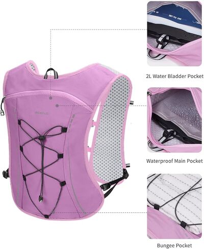 ECOHUB Running Hydration Vest Backpack, Lightweight Breathable Pack with 2L Water Bladder Bag Daypack for Hiking Trail Running Cycling Race Marathon for Women Men in Saudi Arabia