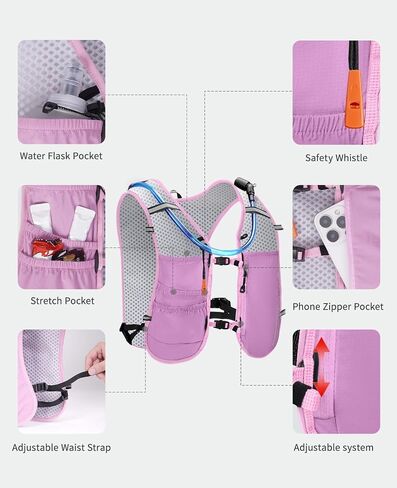 ECOHUB Running Hydration Vest Backpack, Lightweight Breathable Pack with 2L Water Bladder Bag Daypack for Hiking Trail Running Cycling Race Marathon for Women Men in Saudi Arabia