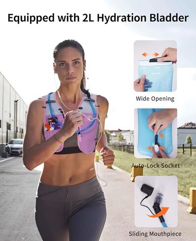 ECOHUB Running Hydration Vest Backpack, Lightweight Breathable Pack with 2L Water Bladder Bag Daypack for Hiking Trail Running Cycling Race Marathon for Women Men in Saudi Arabia