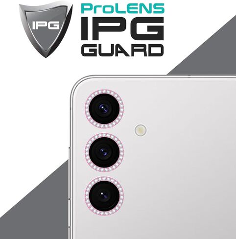 IPG ProLENS Diamond FRAME Camera Lens Protector for Samsung Galaxy S24, Alumina Silicate Tempered Class, HD Clarity, Scratch-Resistant, Individual Camera Lens Cover for GlxS24DIApink in Saudi Arabia