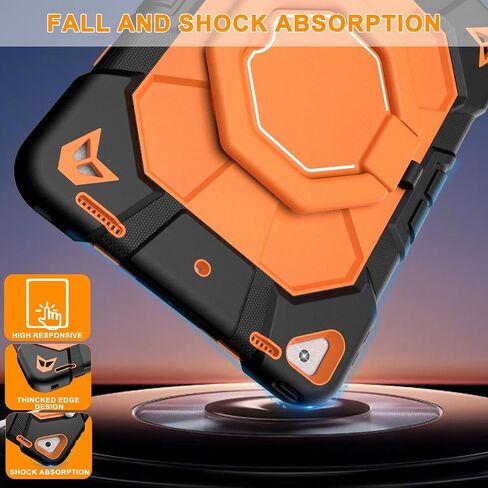 for iPad 9th/8th/7th Generation Case 10.2" Inch with Pen Holder, Handle Shoulder Strap,360 Rotating Stand Rugged Rugged Protective Case 10.2" Cover for iPad 9th/8th/7th Gen.(Black) in Saudi Arabia