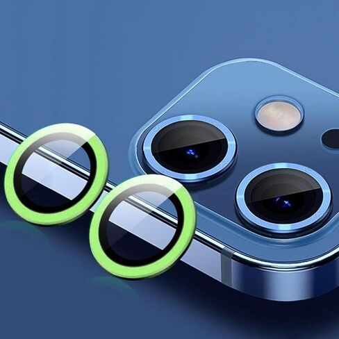 Luminous Camera Lens Protector Compatible with iPhone 15/iPhone 15 Plus/iPhone 14/iPhone 14 Plus Glow in The Dark Camera Cover Ultra Thin Film Tempered Glass Protector Shockproof Cover,Blue in Saudi Arabia