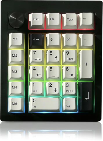 GMK26 Mechanical Numpad,VIA/QMK Programmable Hot Swappable Gasket Wired BT5.0/2.4G Wireless Number Pad with Knob PBT Keycaps 26 Keys Macro RGB Gaming Numeric Keypad for Laptop TKL Keyboard (Black) in Kuwait