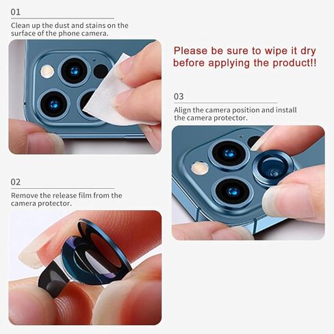 Luminous Camera Lens Protector Compatible with iPhone 15/iPhone 15 Plus/iPhone 14/iPhone 14 Plus Glow in The Dark Camera Cover Ultra Thin Film Tempered Glass Protector Shockproof Cover,Blue in Kuwait