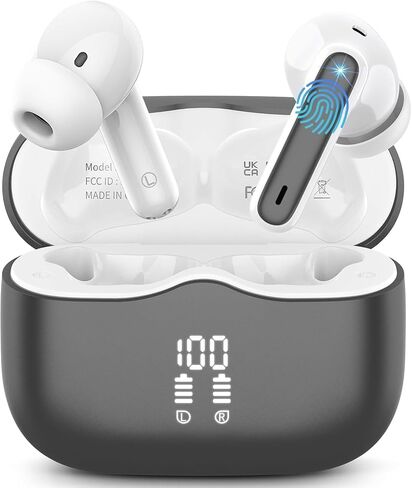 Wireless Earbuds, Bluetooth 5.3 Headphones in Ear with HiFi Stereo Deep Bass, 4 ENC Noise Cancelling Mic Wireless Earphones 40H, in-Ear Earbud Bluetooth Dual LED Display IP7 Waterproof, Royal Blue in Saudi Arabia