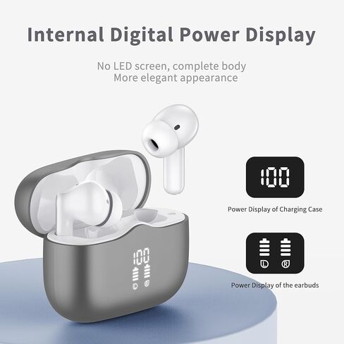 Wireless Earbuds, Bluetooth 5.3 Headphones in Ear with HiFi Stereo Deep Bass, 4 ENC Noise Cancelling Mic Wireless Earphones 40H, in-Ear Earbud Bluetooth Dual LED Display IP7 Waterproof, Royal Blue in Saudi Arabia