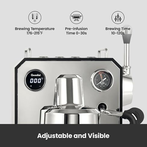 Owl Espresso Machine, 15 Bar Professional Semi-Automatic Espresso Maker with Milk Frother Steam Wand, 57oz Removable Water Tank, Dual Display, for Cappuccino, Latte at home, G3006, Ivory White in Saudi Arabia