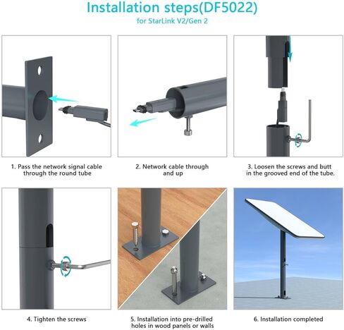 Mount Starlink ، حائط Starlink القابل للضبط ، محول أنابيب Starlink لـ Starlink Gen 3 (V3)/Starlink Mini ، Starlink Roof Mount in Kuwait
