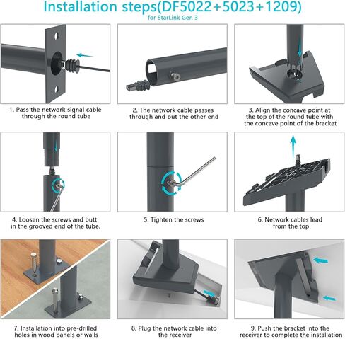 Mount Starlink ، حائط Starlink القابل للضبط ، محول أنابيب Starlink لـ Starlink Gen 3 (V3)/Starlink Mini ، Starlink Roof Mount in Kuwait