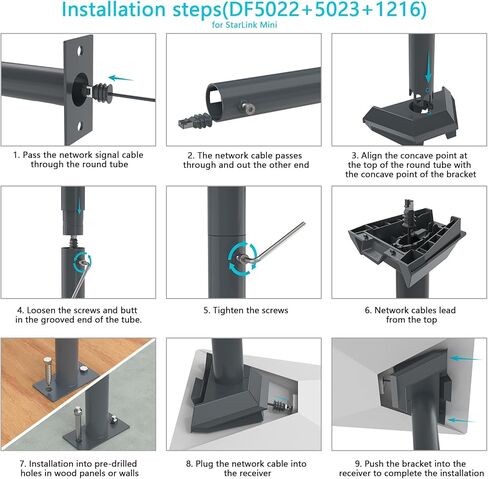 Mount Starlink ، حائط Starlink القابل للضبط ، محول أنابيب Starlink لـ Starlink Gen 3 (V3)/Starlink Mini ، Starlink Roof Mount in Kuwait