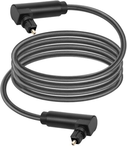 Double 90 Degree Toslink Optical Audio Cable,360 Degree Swivel Digital Optical Audio Male to Male Cable for Home Soundbar,Theater,Sound Bar,TV(3M/9FT) in Saudi Arabia