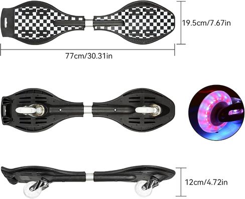 RipStik Caster Board, Deluxe Junior Rip Stick with Illuminating Wheels for More Excitement,Fun and Visibility, Ripstick Skateboard for Kids 8+ (Blue A) in Saudi Arabia
