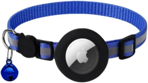Waterproof Airtag Dog Collar Holder, Shockproof, Ultra-Durable, Plastic & Silicone Pet Collar Case for Apple Air Tags (Black) in Saudi Arabia