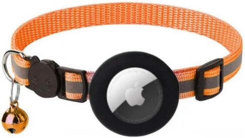 Waterproof Airtag Dog Collar Holder, Shockproof, Ultra-Durable, Plastic & Silicone Pet Collar Case for Apple Air Tags (Black) in Saudi Arabia
