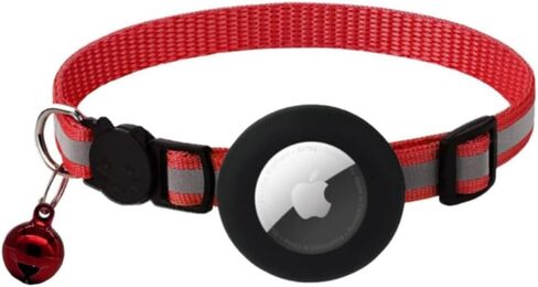Waterproof Airtag Dog Collar Holder, Shockproof, Ultra-Durable, Plastic & Silicone Pet Collar Case for Apple Air Tags (Black) in Saudi Arabia