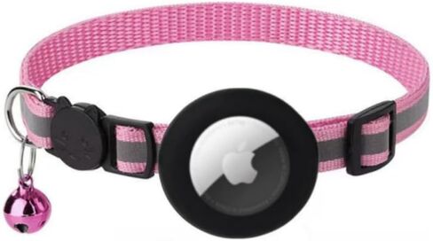 Waterproof Airtag Dog Collar Holder, Shockproof, Ultra-Durable, Plastic & Silicone Pet Collar Case for Apple Air Tags (Black) in Saudi Arabia