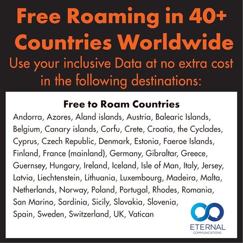 Preloaded Orange Travel Sim Card Now with 30GB of 4G Data, Unlimited Calls & SMS in Europe, 120 mins + 1000 SMS from Europe to Worldwide (Lasts for 14 Days). Tethering Allowed in Saudi Arabia