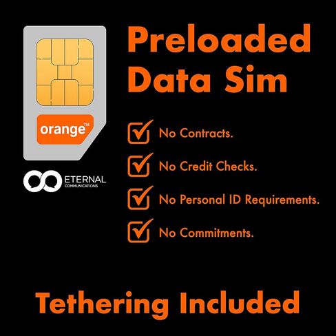 Preloaded Orange Travel Sim Card Now with 30GB of 4G Data, Unlimited Calls & SMS in Europe, 120 mins + 1000 SMS from Europe to Worldwide (Lasts for 14 Days). Tethering Allowed in Saudi Arabia