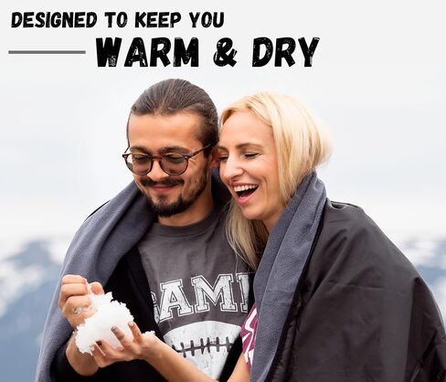 SUITEDNOMAD Large Waterproof Outdoor Stadium Blanket, Windproof and Warm Extra Thick Fleece or Quilted Sherpa, Great for Cold Weather Camping, Picnic, Sports, Festivals in Saudi Arabia