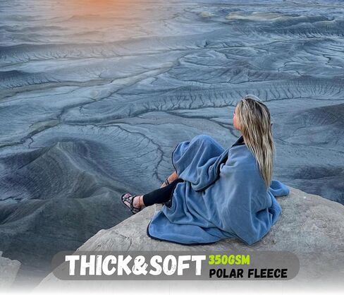 SUITEDNOMAD Large Waterproof Outdoor Stadium Blanket, Windproof and Warm Extra Thick Fleece or Quilted Sherpa, Great for Cold Weather Camping, Picnic, Sports, Festivals in Saudi Arabia