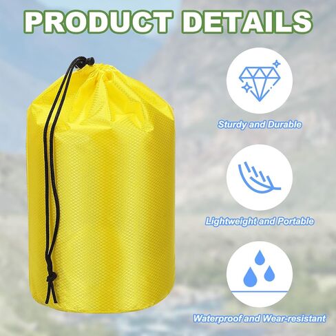PATIKIL Stuff Sack, Waterproof Outdoor Storage Sack Portable Drawstring Dust Flap Bags Lightweight Sleeping Bag for Camping Hiking Backpacking in Kuwait