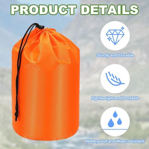 PATIKIL Stuff Sack, Waterproof Outdoor Storage Sack Portable Drawstring Dust Flap Bags Lightweight Sleeping Bag for Camping Hiking Backpacking in Kuwait