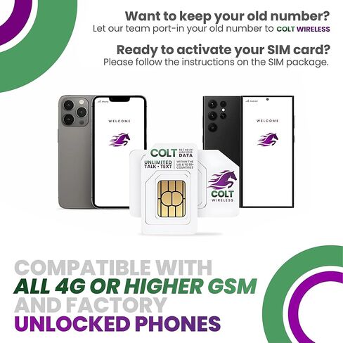 Colt Wireless 30-Day USA eSIM, Prepaid eSIM Card with 5GB 4G LTE/5G Unlimited Data, SIM Card for US, Talk & Text 90+ Countries, Prepaid Cell Phone Plan with Mobile Hotspot, Easy Activation in Saudi Arabia
