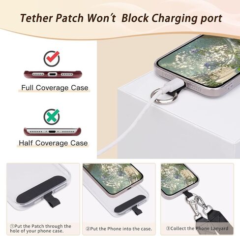 Keallce Clip and Go Strap for Phone with Wallet Crossbody, Adjustable Phone Strap with Anti-Theft Zippered Pouch, Cellphone Lanyard Wristlet Accessories for Women Men Beige in Saudi Arabia