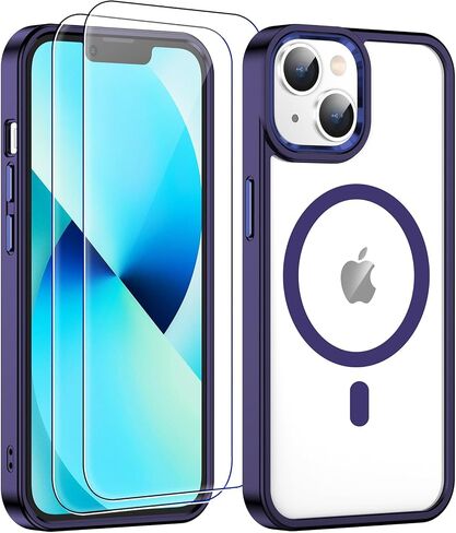 for iPhone 13 Case,[Compatible with Magsafe][Anti-Yellowing] with Screen Protector,Slim Thin 10 FT Shockproof Phone Case 6.1 inch-Clear in Saudi Arabia