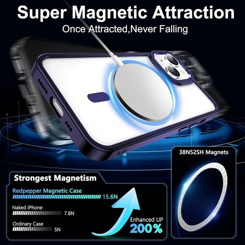 for iPhone 13 Case,[Compatible with Magsafe][Anti-Yellowing] with Screen Protector,Slim Thin 10 FT Shockproof Phone Case 6.1 inch-Clear in Saudi Arabia
