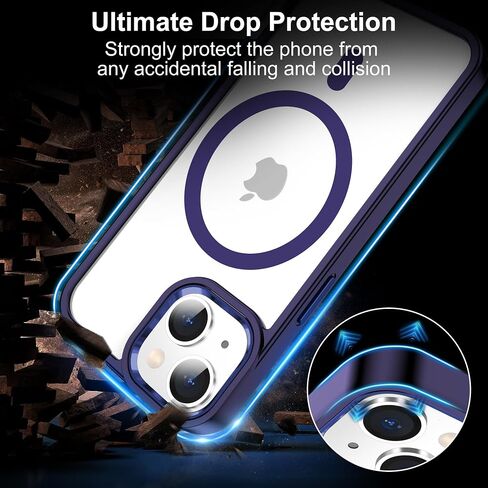 for iPhone 13 Case,[Compatible with Magsafe][Anti-Yellowing] with Screen Protector,Slim Thin 10 FT Shockproof Phone Case 6.1 inch-Clear in Saudi Arabia