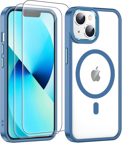 for iPhone 13 Case,[Compatible with Magsafe][Anti-Yellowing] with Screen Protector,Slim Thin 10 FT Shockproof Phone Case 6.1 inch-Clear in Saudi Arabia