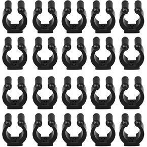 EEEKit 20 Pieces Fishing Rod Holders, Wall Mounted Fishing Pole Holder Clip Storage Rack, Black Storage Clips Clamps Holder Rack Organizer for Fishing Rod Billiards Cue Snooker Cue