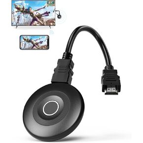Wireless Display Adapter True 4K, 2.4G/5G WiFi HDMI Dongle, No Delay Screen Mirroring Video Audio Receiver for Phone Pad Cellphone Tablet Laptop PC iOS Android Windows MacOS to HDTV Monitor Projector