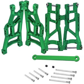 RC Aluminum Front Rear Suspension A-Arms Upgrades Part for 1/10 Slash 2WD,4PCS RC Alloy A Arms Swing Arms Hop Ups w/Tie Bar,Replace 2555,3631,2532,Red