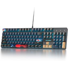 Full Size Mechanical Keyboard, Creamy Keyboard with Number Pad, 104 Keys Wired Gaming Keyboard, Pink Keyboard with Red Switch, RGB Backlit for PC Laptop(Miami)