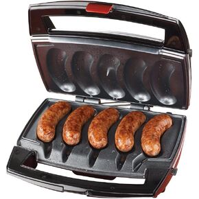 JOHNSONVILLE SIZZLING SAUSAGE GRILL Johnsonville BTG0498 Sizzling Sausage Grill, OSFA, Black/Stainless