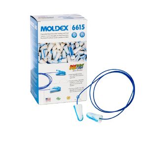 Moldex SparkPlugs® Metal Detectable Corded Disposable Foam Earplug 6615, NRR 33dB