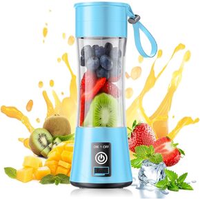 Cordless Portable Personal Size Blender - Mini Blender Make Smoothies and Shakes, 380Ml BPA Free Travel Cup, Powerful Blending Suit in Office/Home/Gym