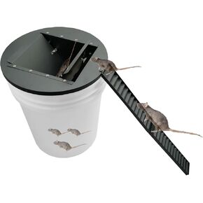 Bucket Lid Mouse Trap Metal 5 Gallon Bucket lid, 45° tilt design makes it easier to capture Strong Metal Material That, auto Reset, Repeat Catch, Indoor Outdoor, (1pack)