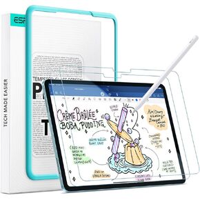 ESR 2 Pack Paper-Feel Screen Protectors for iPad Air 11 Inch M3/M2 (7th/6th Generation, 2025/2024), Write and Draw Like on Paper, 9H Tempered Glass, Matte Writing Film with Alignment Frame, Anti-Glare