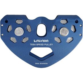Speed Pulley, Climbing Pulleys for Backyard Zipline, Hauling, Rigging - New and Improved -Fusion Climb Tesa Speed Aluminum Zip Line Blue