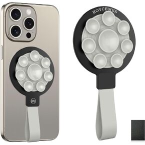 Silicone Suction Cup Phone Mount | Magnetic Suction Cup Phone Grip | Compatible with Most iPhone and Android Phone | Deluxe Gift Packaging | Gift for Men Women (Silver/RoyalBlue, Double-Sided)