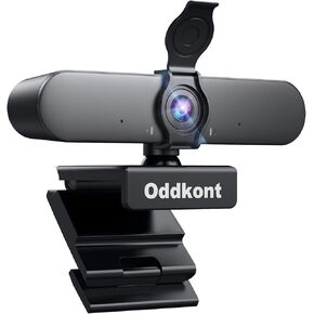 Full HD 1080P Webcam with Microphone, Auto-Light Balance, Rotatable Design,Privacy Cover, Plug and Play for Zoom, Skype,Web Conferencing - Compatible with Windows, Mac, Laptop, Desktop