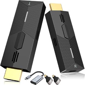 Wireless HDMI Transmitter and Receiver, Plug & Play 4K Decording, Portable 2.4G/5G Wireless HDMI Extender Kit for Streaming Video and Audio to Monitor from Laptop/PC/TV Box/Projector (30m)