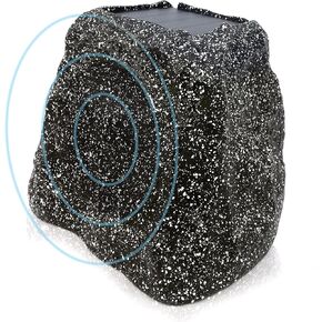 Herdio 8" Rock Speakers Outdoor IPX7 Waterproof Bluetooth Wireless Solar Powered Max 120 Watt with Rechargeable Battery for Garden Patio Deck Pool Backyard(Single Gray)