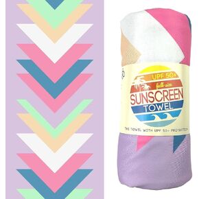 Luv Bug UPF Pool/Beach Towel, Sunscreen Towel, UV Protection, UPF 50+, Sand Free Absorbent & Quick Dry Swimming Towel for Beaches, Camping, & Travel (28.5" x 58.5", Gray Camo)