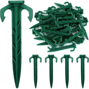 100 Ct. Biodegradable Stakes, Sod Staples Tent Stake, Heavy Duty Garden Stakes Landscape Stake for Membrane, Netting, Turf, Landscaping and Gardening